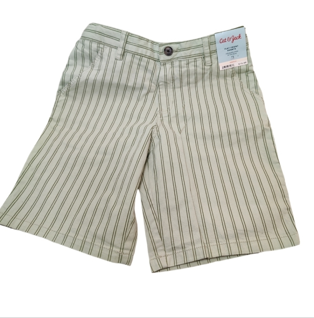 Cat & Jack Flat Front Striped Shorts 12